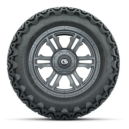 GTW® Shogun Gunmetal 14 in Wheels with 23x10-14 Predator All-Terrain Tires – Full Set