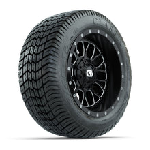 GTW® Helix Black/Machined 12 in Wheels with 215/40-12 Excel Classic Street Tires – Full Set