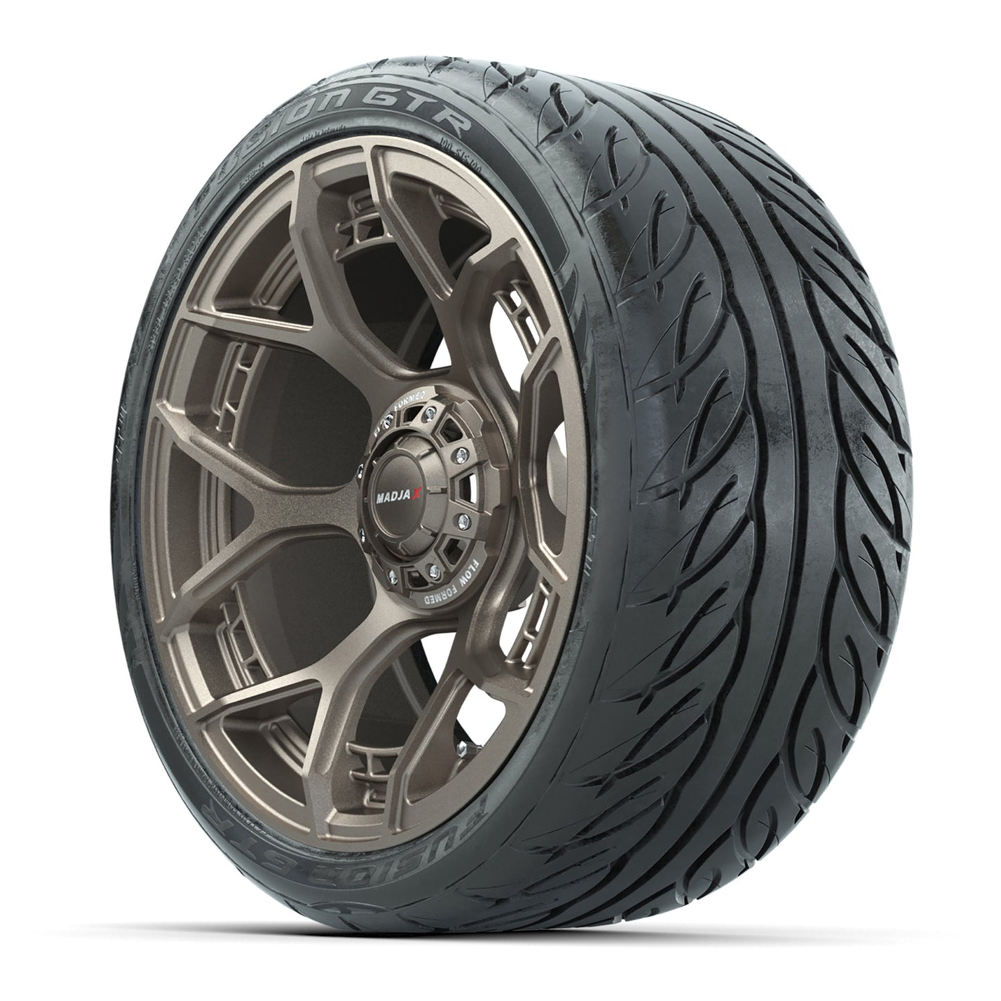 Set of (4) 15" MadJax® Flow Form Evolution Matte Bronze Wheels with GTW® Fusion GTR Street Tires