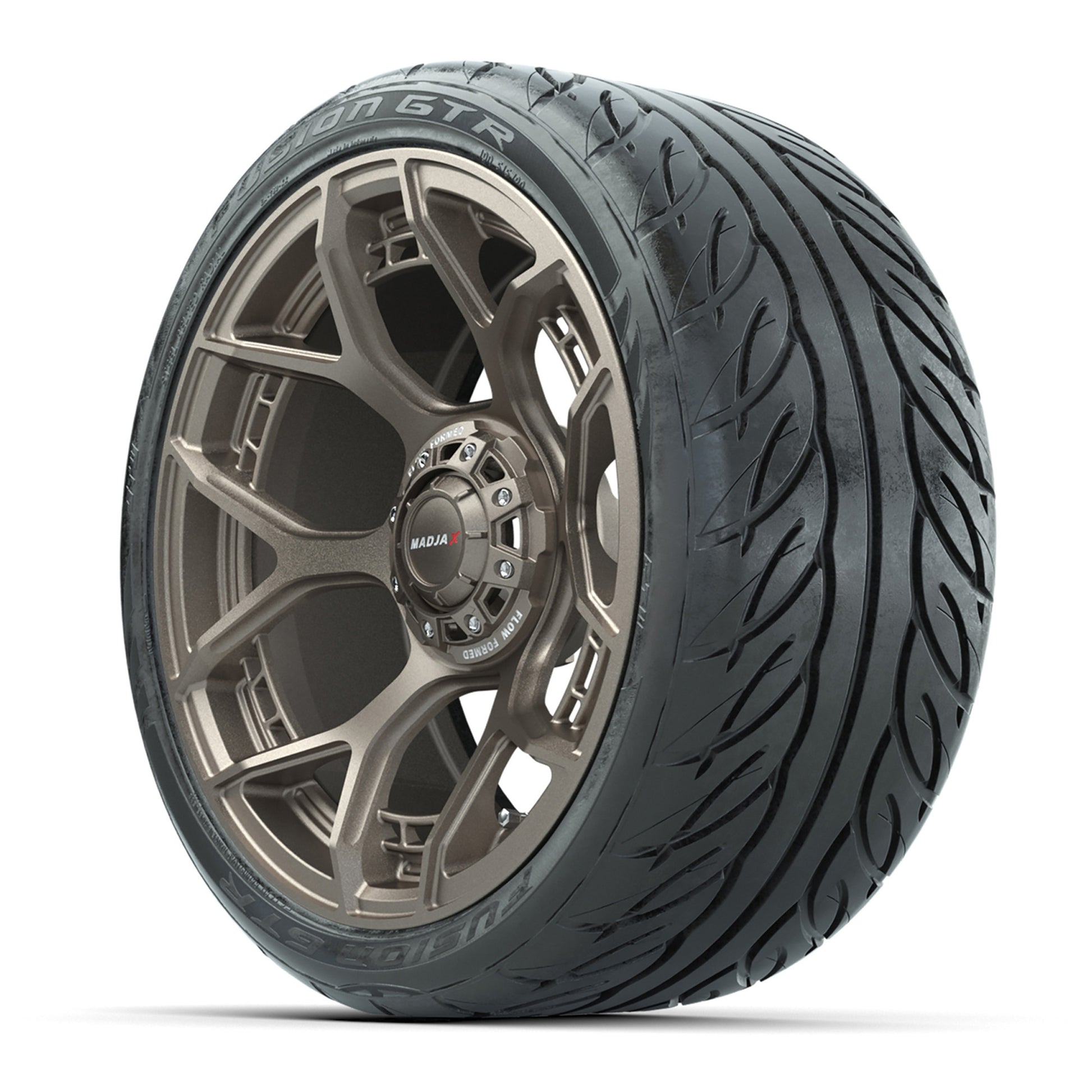 Set of (4) 15" MadJax® Flow Form Evolution Matte Bronze Wheels with GTW® Fusion GTR Street Tires
