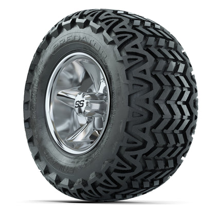 GTW Godfather Chrome 10 in Wheels with 20x10-10 Predator All-Terrain Tires – Full Set
