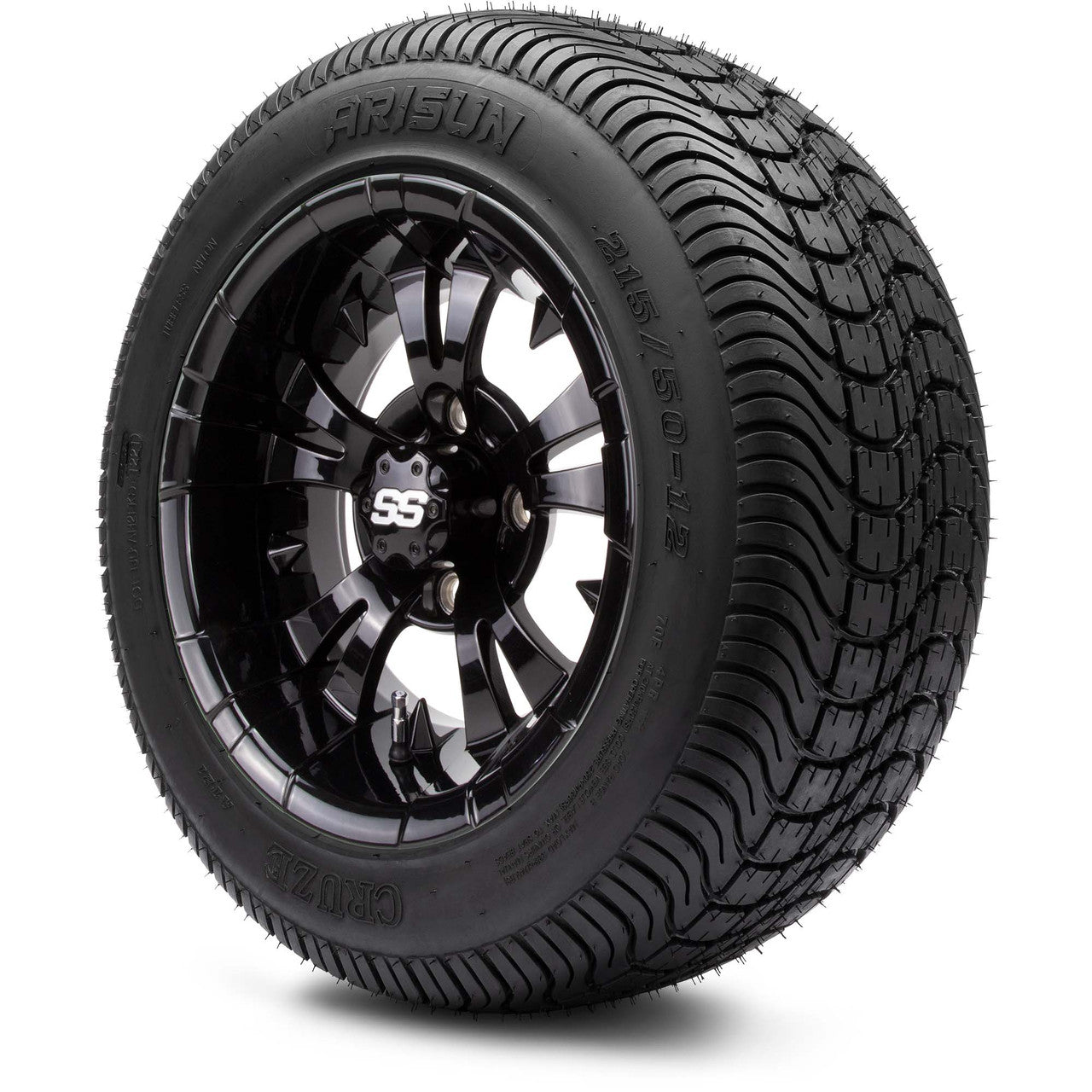 MODZ® 12" Vampire Glossy Black Wheels & Street Tires Combo
