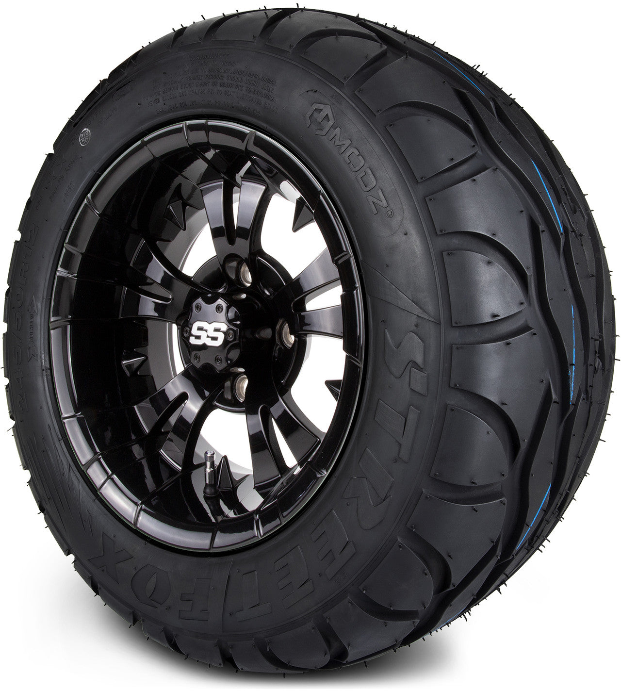 MODZ® 12" Vampire Glossy Black Wheels & Street Tires Combo