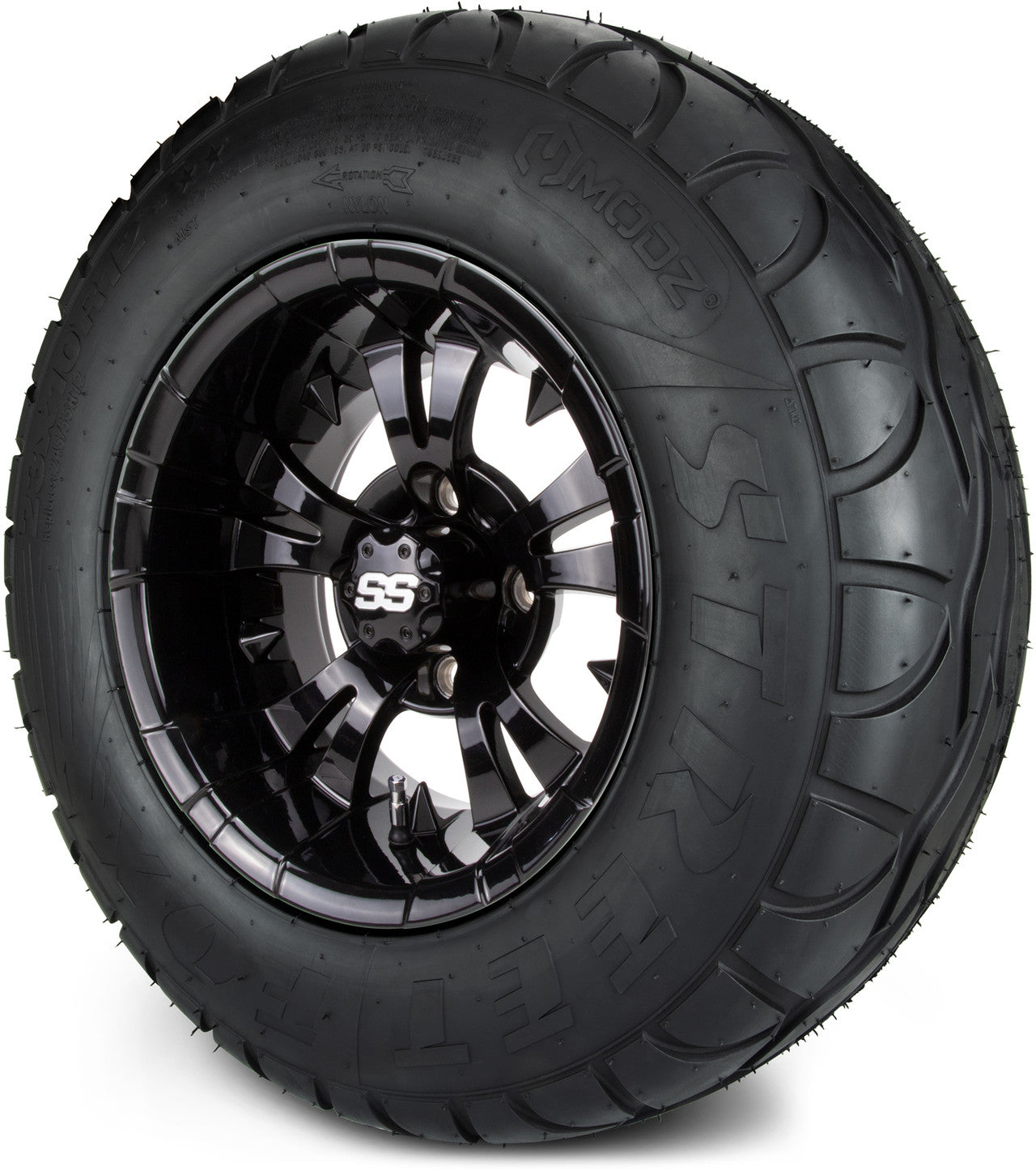 MODZ® 12" Vampire Glossy Black Wheels & Street Tires Combo