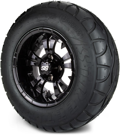 MODZ® 12" Vampire Glossy Black Wheels & Street Tires Combo