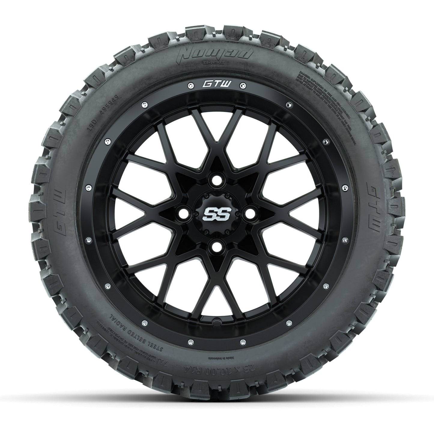 Set of (4) 14 in GTW Vortex Wheels with 23x10-14 GTW Nomad All-Terrain Tires