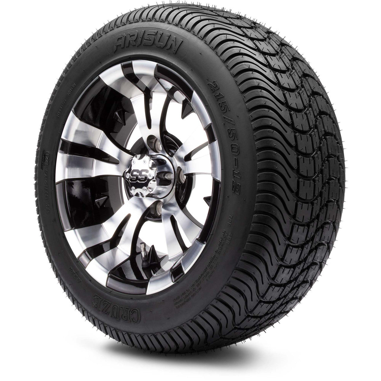MODZ® 12" Vampire Machined Black Wheels & Street Tires Combo