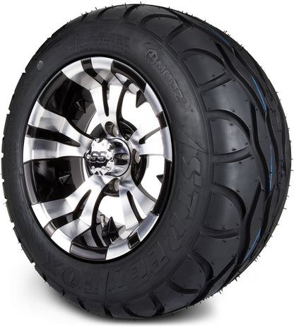 MODZ® 12" Vampire Machined Black Wheels & Street Tires Combo