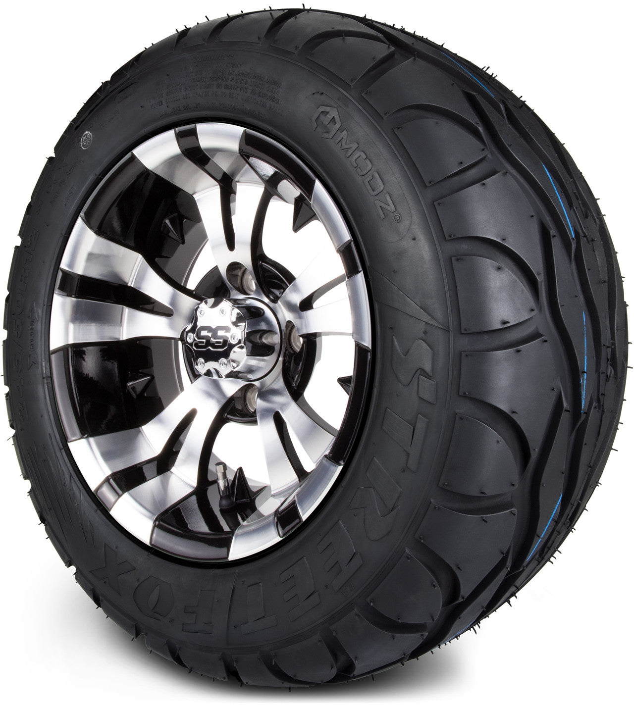 MODZ® 12" Vampire Machined Black Wheels & Street Tires Combo