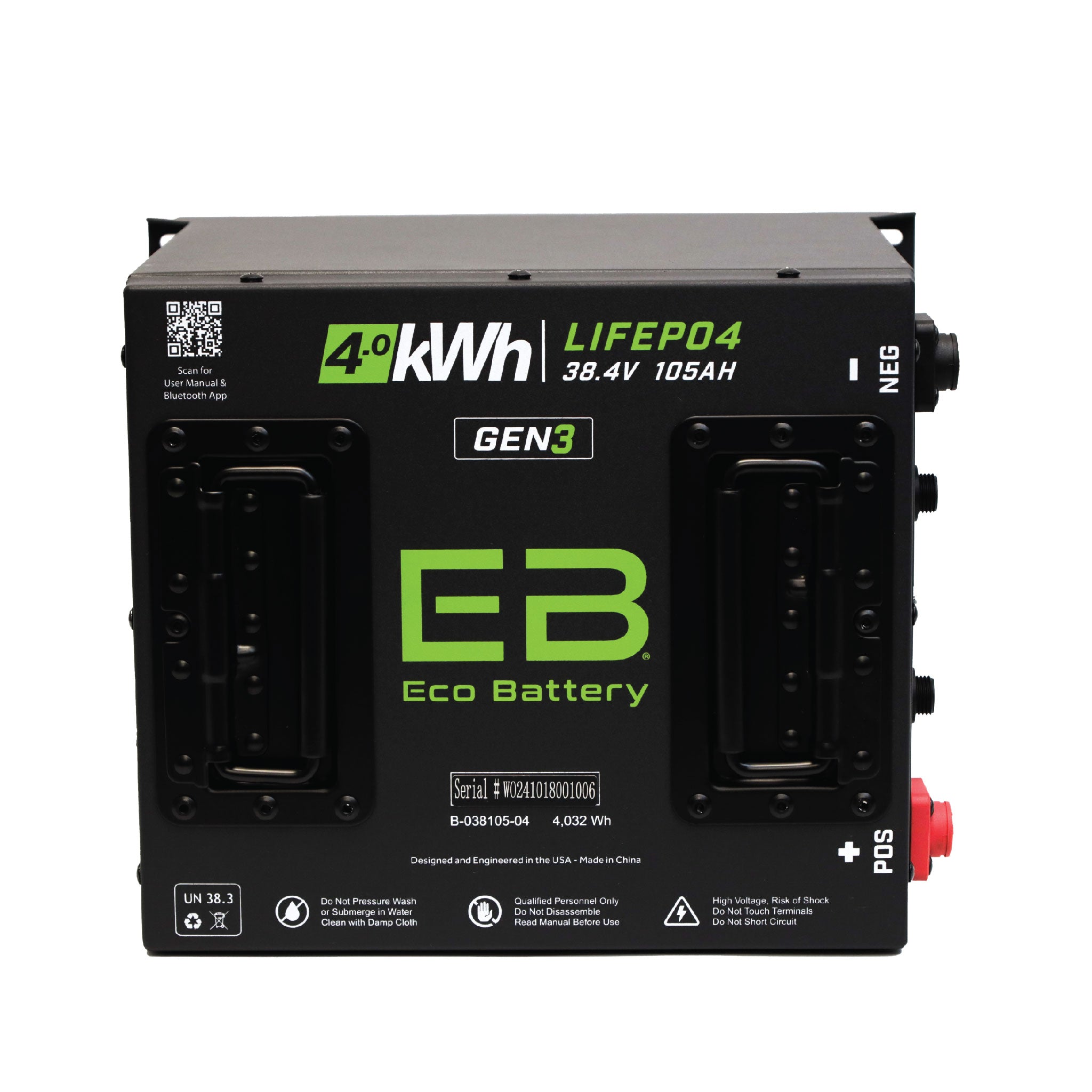 38V 105Ah Cube LiFePO4 Gen3 Battery