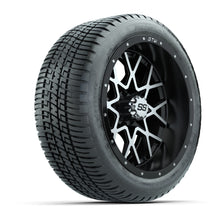 GTW® Vortex 2 Matte Black/Machined 14 in Wheels with 205/30-R14 Fusion Street Tires – Full Set