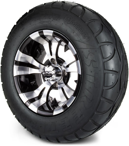 MODZ® 12" Vampire Machined Black Wheels & Street Tires Combo