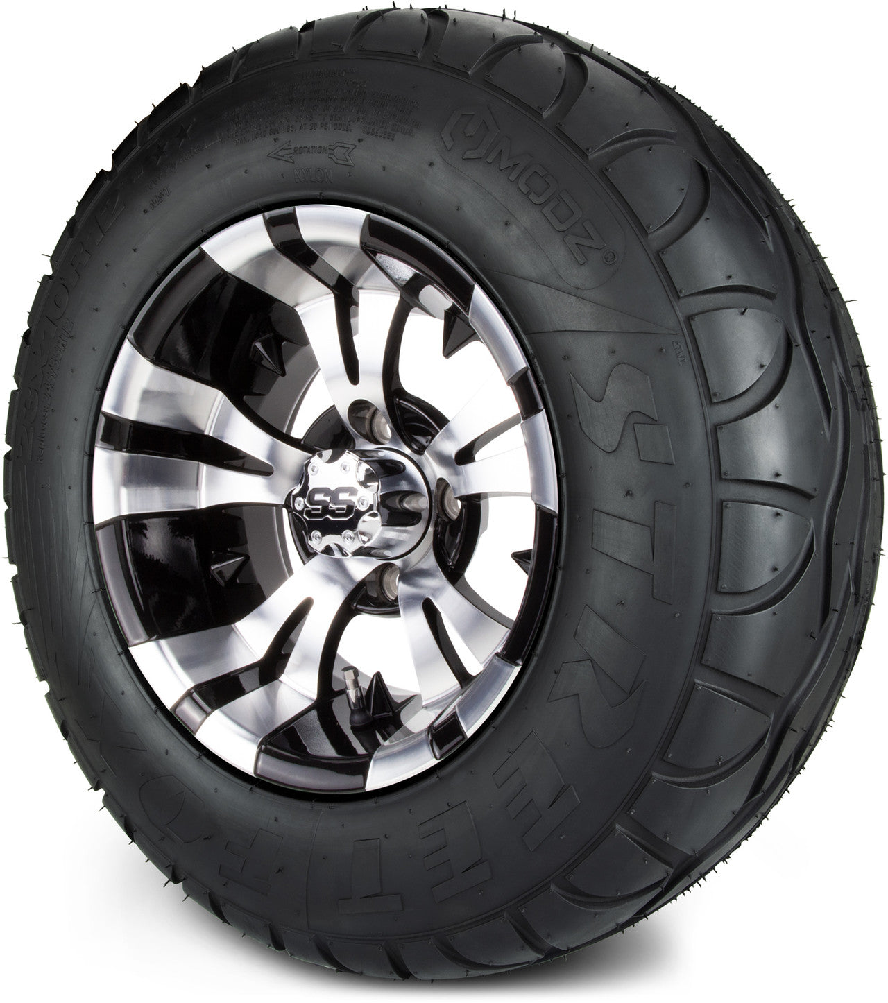 MODZ® 12" Vampire Machined Black Wheels & Street Tires Combo