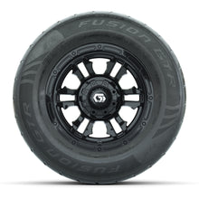 GTW® Shogun Gloss Black 12 in Wheels with 255/55-R12 Fusion GTR Steel Belt Radial Street Tires – Full Set