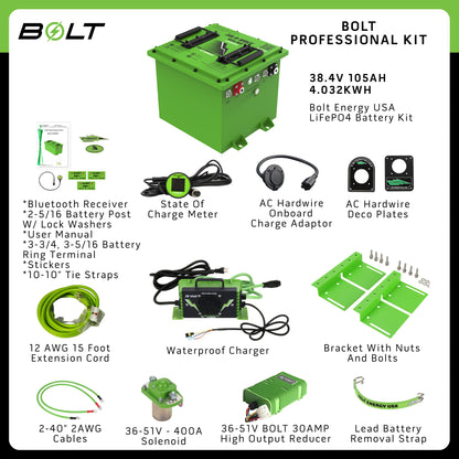 Bolt Energy 38V 105AH Heated Professional Accessory Battery Kit