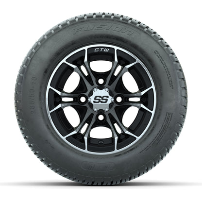 GTW Spyder Machined/Black 10 in Wheels with 205/50-10 Fusion Street Tires – Full Set