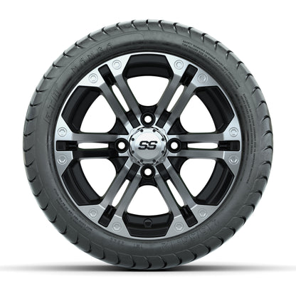 12” GTW Specter Black and Machined Wheels with 18” Mamba Street Tires – Set of 4