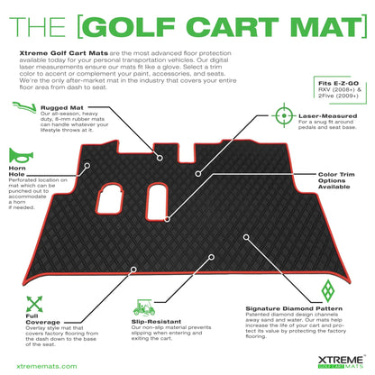 Xtreme Floor Mats for EZGO RXV (08-22) / 2Five (09+) / Western - All Black