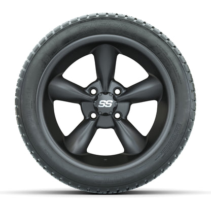 GTW® Godfather Matte Gray 14 in Wheels with 205/30-R14 Fusion Street Tires – Full Set
