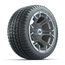 GTW® Spyder Silver Brush 12 in Wheels with 205/30-12 Fusion Street Tires – Full Set