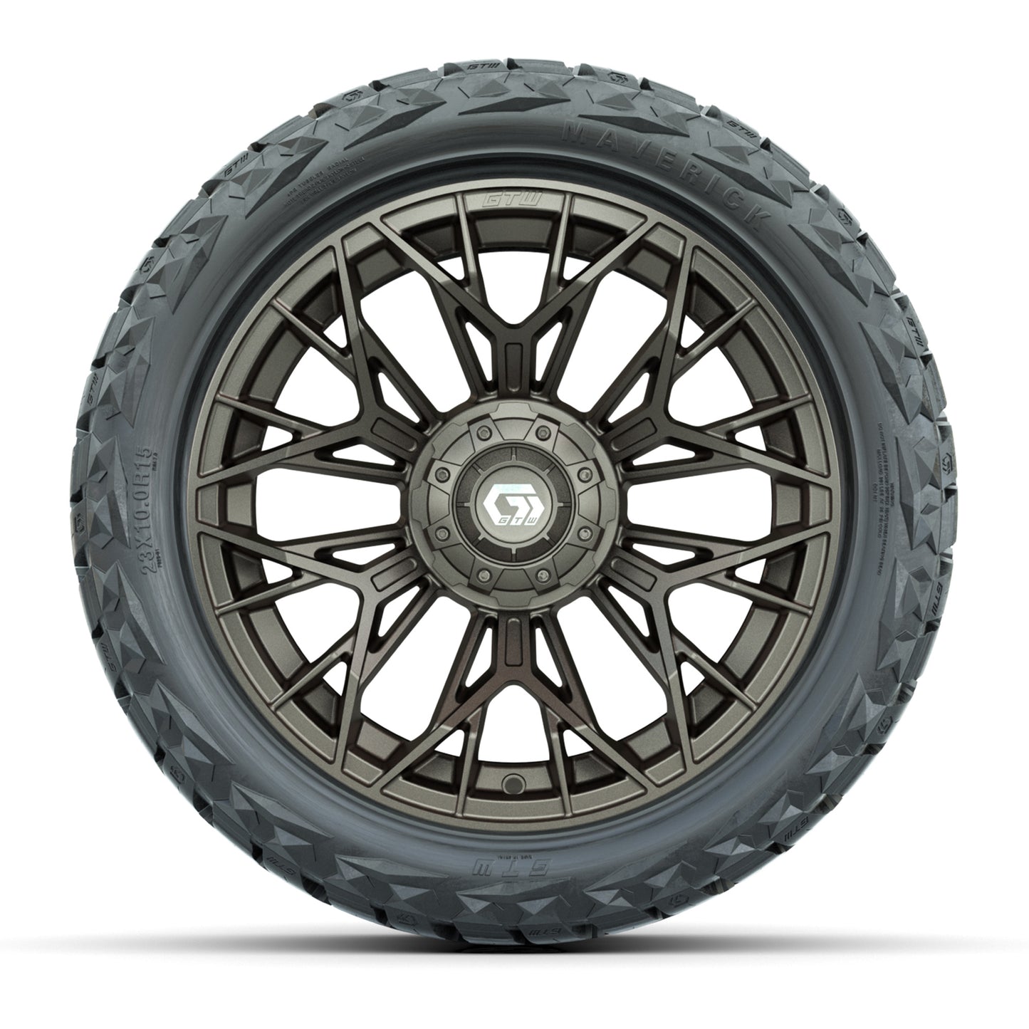 GTW Stellar Matte Bronze 15 in Wheels with 23x10.00-R15 Maverick All-Terrain Tires – Full Set