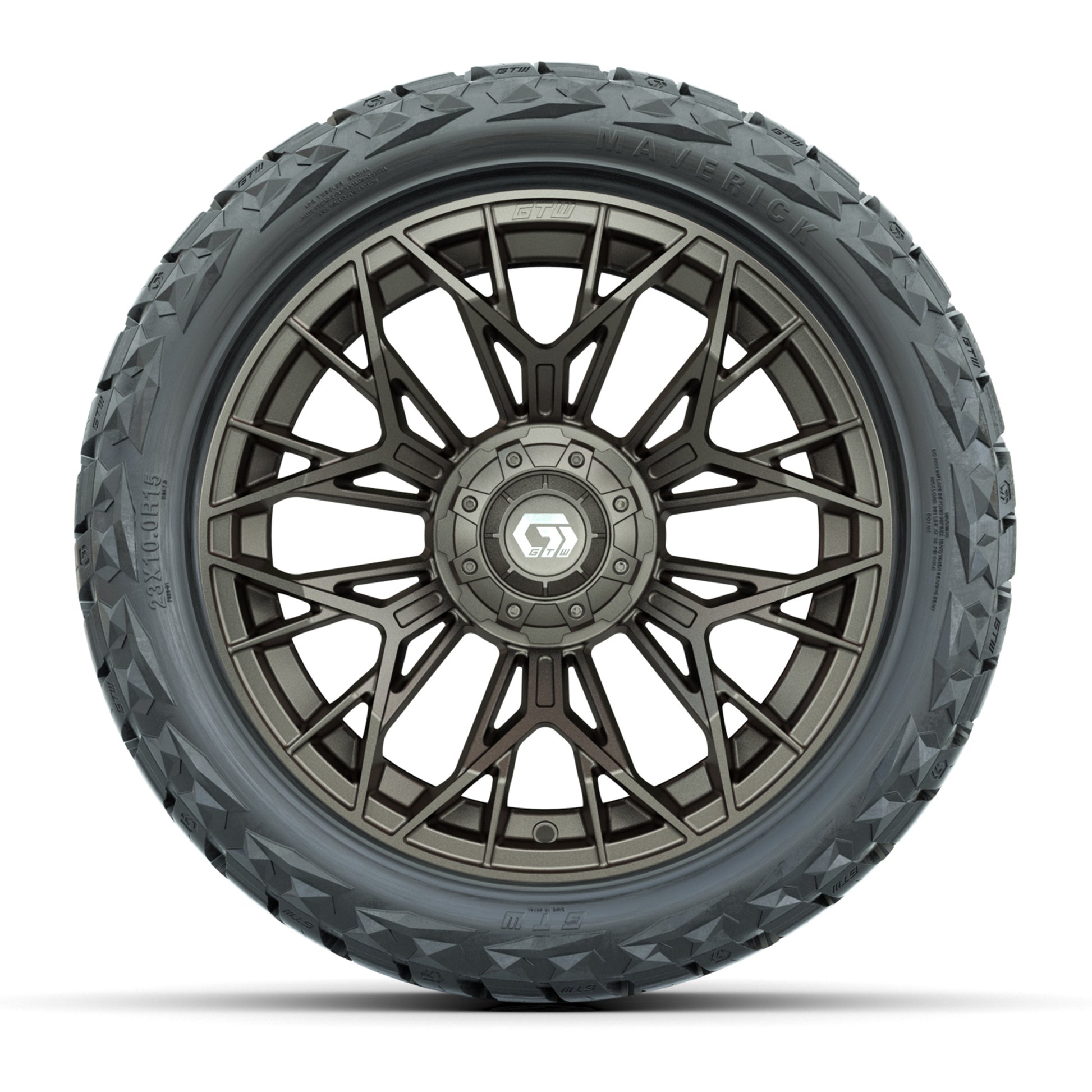 GTW Stellar Matte Bronze 15 in Wheels with 23x10.00-R15 Maverick All-Terrain Tires – Full Set