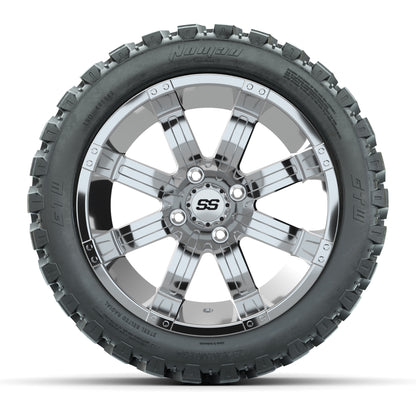 GTW® Tempest Chrome 14 in Wheels with 23X10-R14 Nomad Steel Belt Radial All-Terrain Tires - Full Set