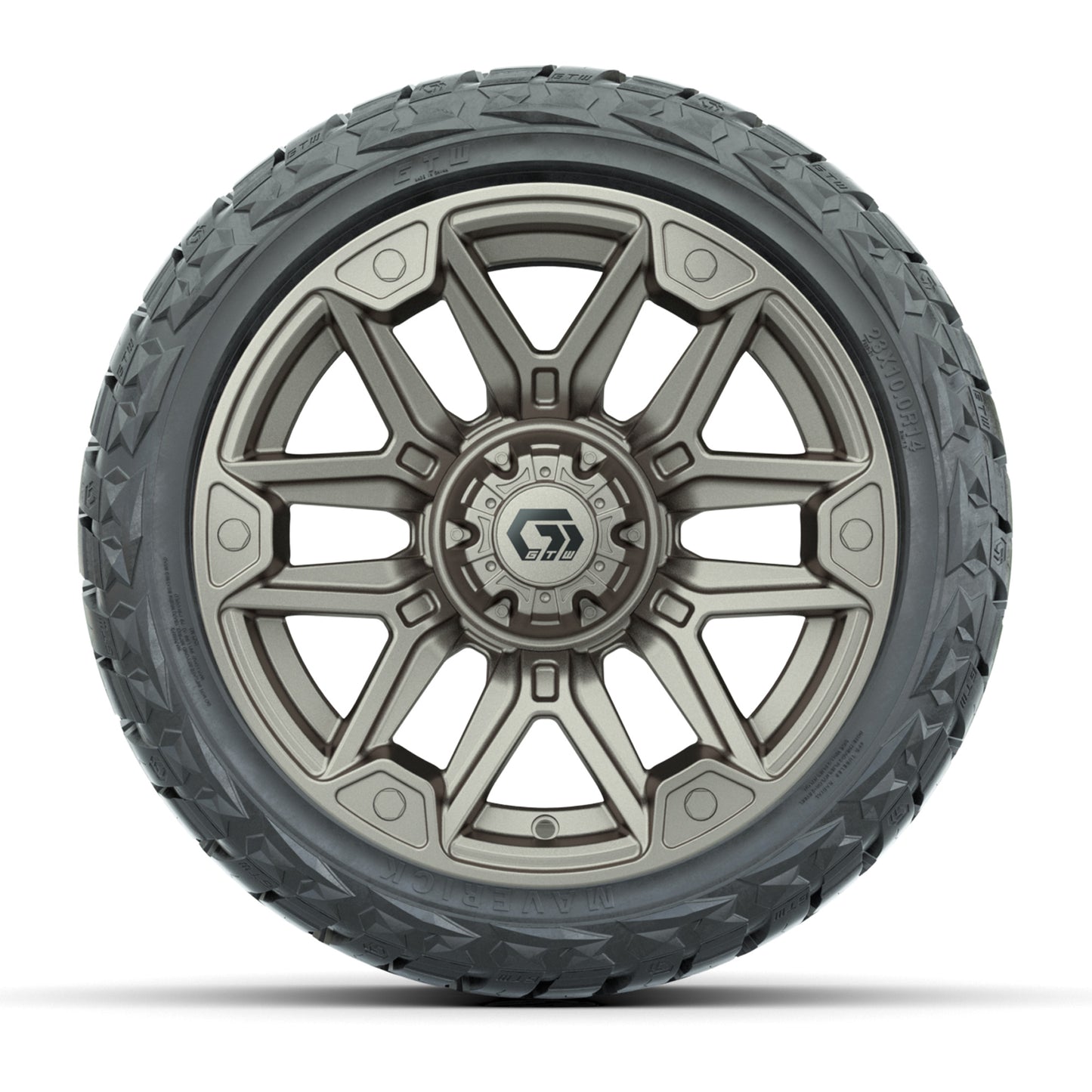 GTW Graffiti Satin Bronze/Black 14 in Wheels with 23x10.00-R14 Maverick All-Terrain Tires – Full Set