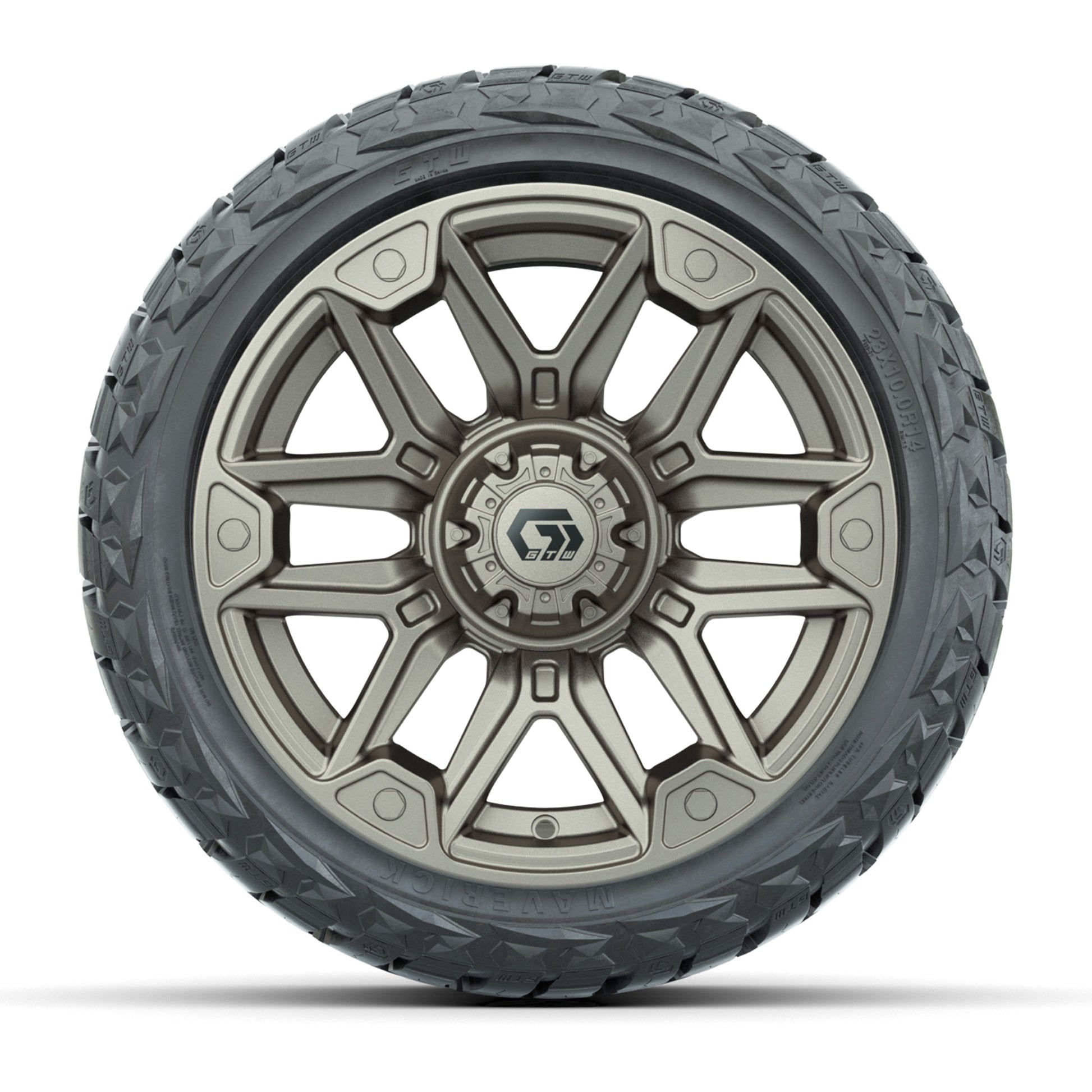 GTW Graffiti Satin Bronze/Black 14 in Wheels with 23x10.00-R14 Maverick All-Terrain Tires – Full Set