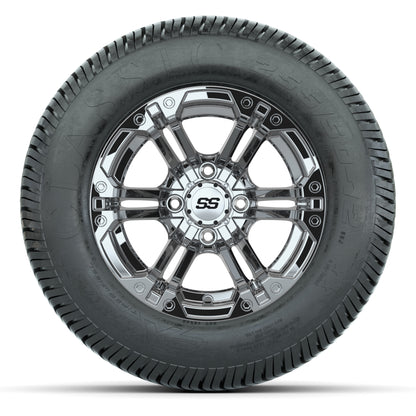 GTW® Specter Chrome 12 in Wheels with 255/50-12 Excel Classic Street Tires – Full Set