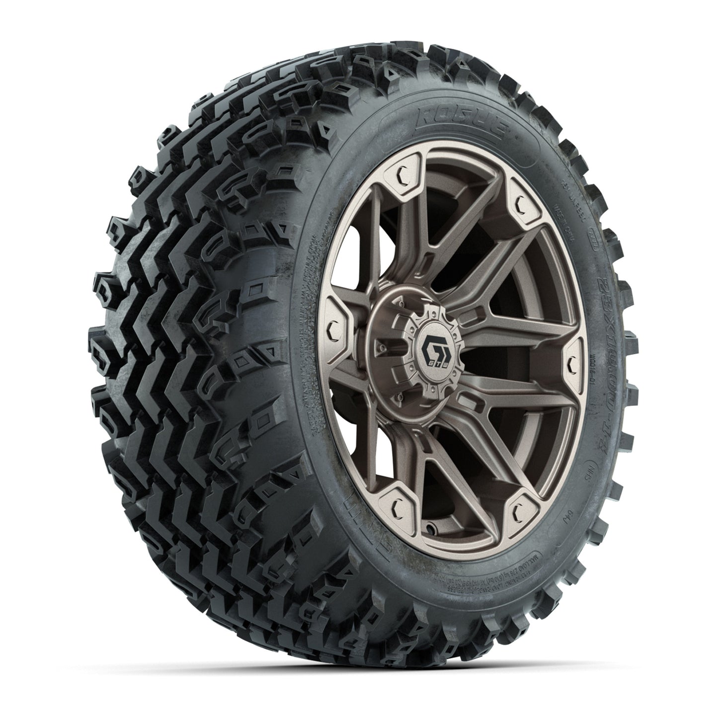 GTW® Graffiti Bronze/Black 14 in Wheels with 23X10-14 Rogue All-Terrain Tires – Full Set