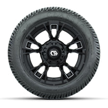 GTW® Vandal Matte Black/Machined 12 in Wheels with 215/40-12 Excel Classic Street Tires – Full Set