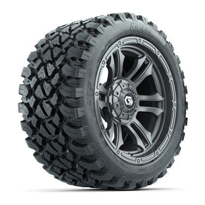 GTW® Shogun Gunmetal 14 in Wheels with 23X10-R14 Nomad Steel Belt Radial All-Terrain Tires - Full Set