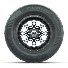 GTW® Vortex 2 Matte Gray/Machined 12 in Wheels with 255/55-R12 Fusion GTR Steel Belt Radial Street Tires - Full Set