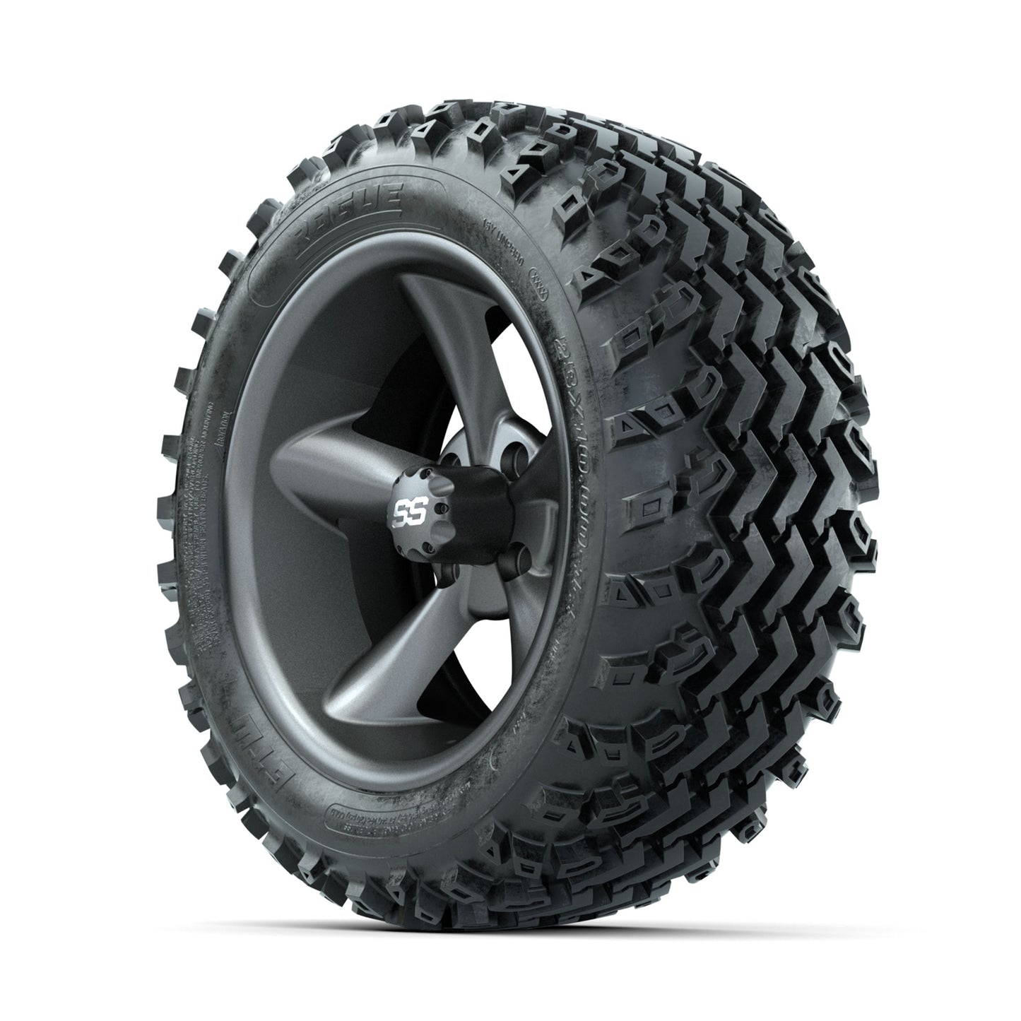 GTW Godfather Matte Grey 14 in Wheels with 23x10.00-14 Rogue All Terrain Tires - Full Set
