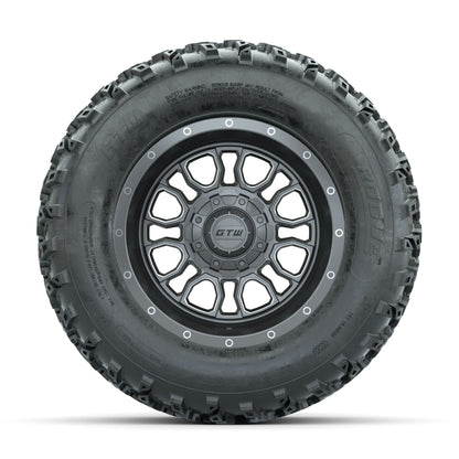 GTW Volt Gunmetal/Machined 12 in Wheels with 23x10.00-12 Rogue All Terrain Tires - Full Set