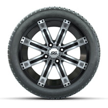 GTW Tempest Black and Machined 14 in Wheels with 19in Fusion Street Tires – Set of 4