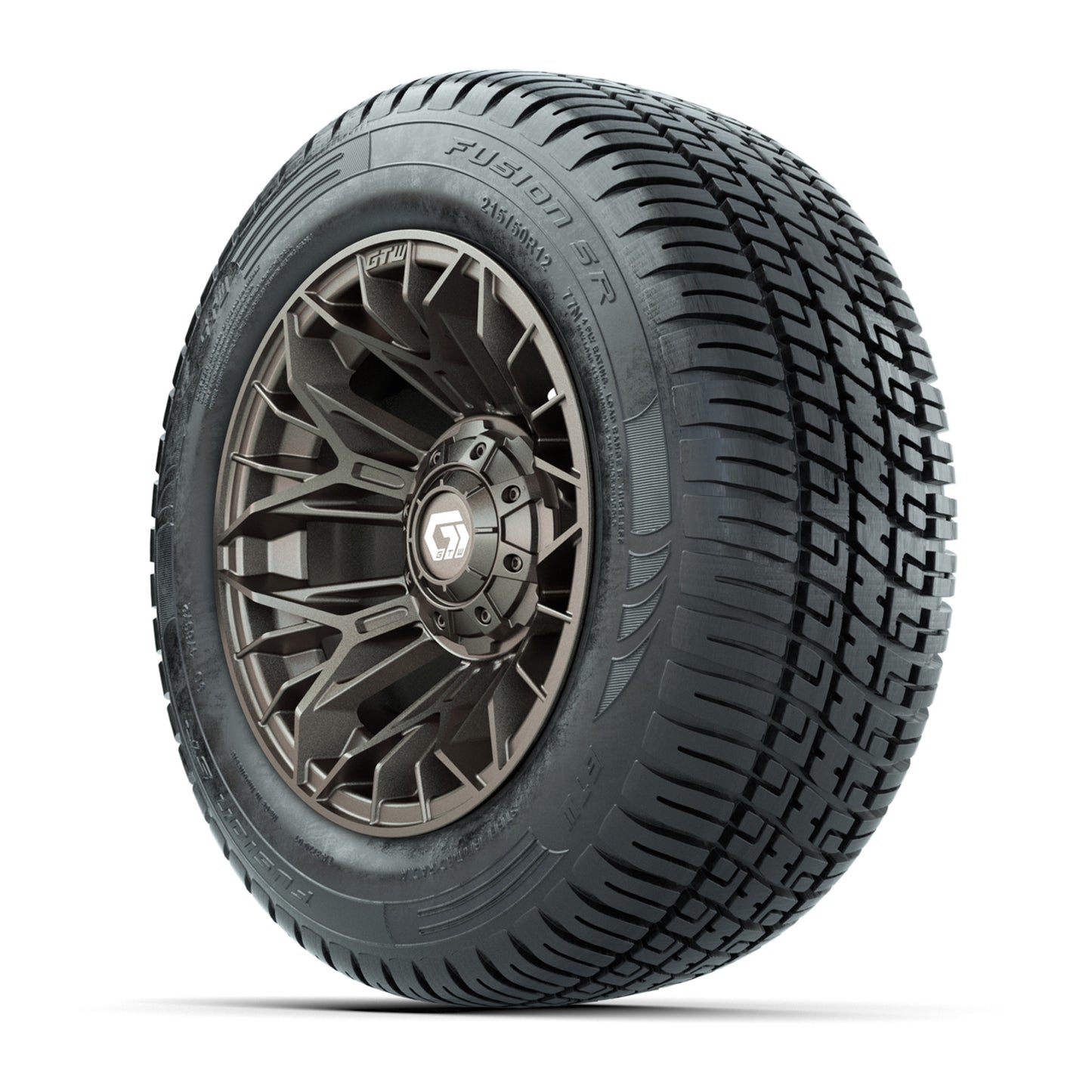 Set of (4) 12 in GTW® Stellar Matte Bronze Wheels with 215/50-R12 Fusion S/R Street Tires