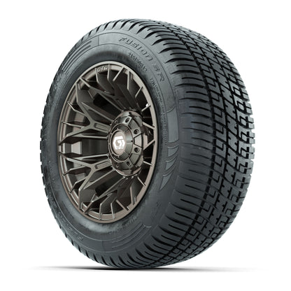 Set of (4) 12 in GTW® Stellar Matte Bronze Wheels with 215/50-R12 Fusion S/R Street Tires