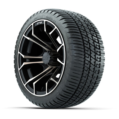 GTW Spyder Bronze/Matte Black 12 in Wheels with 205/30-12 Fusion Street Tires – Full Set