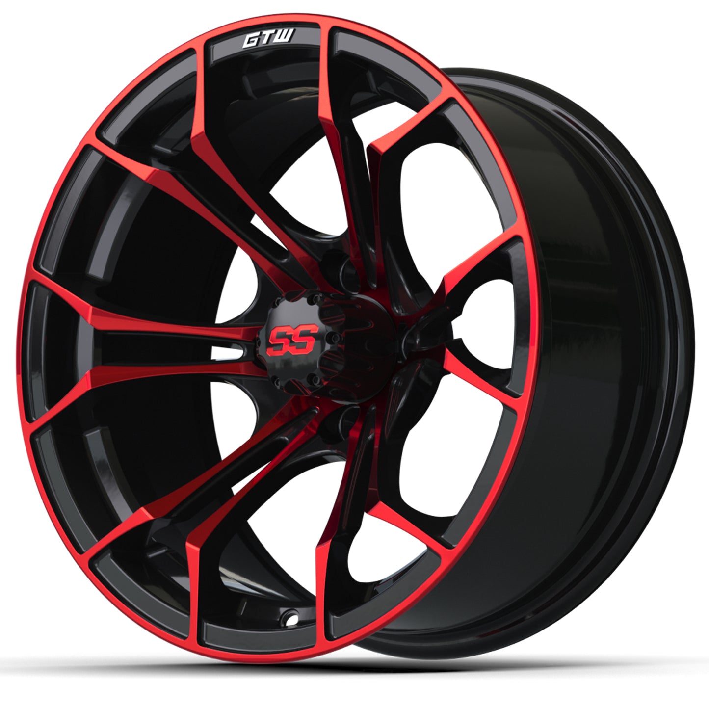 15″ GTW® Spyder Black with Red Accents Wheel