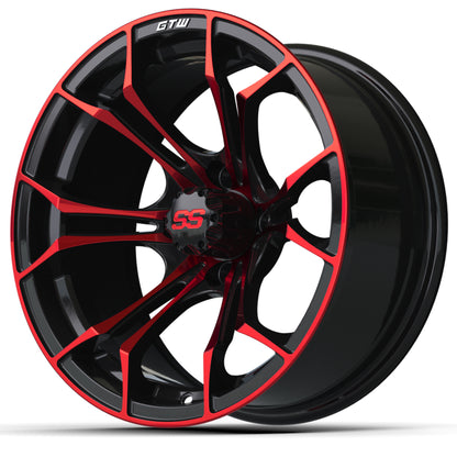 15″ GTW® Spyder Black with Red Accents Wheel