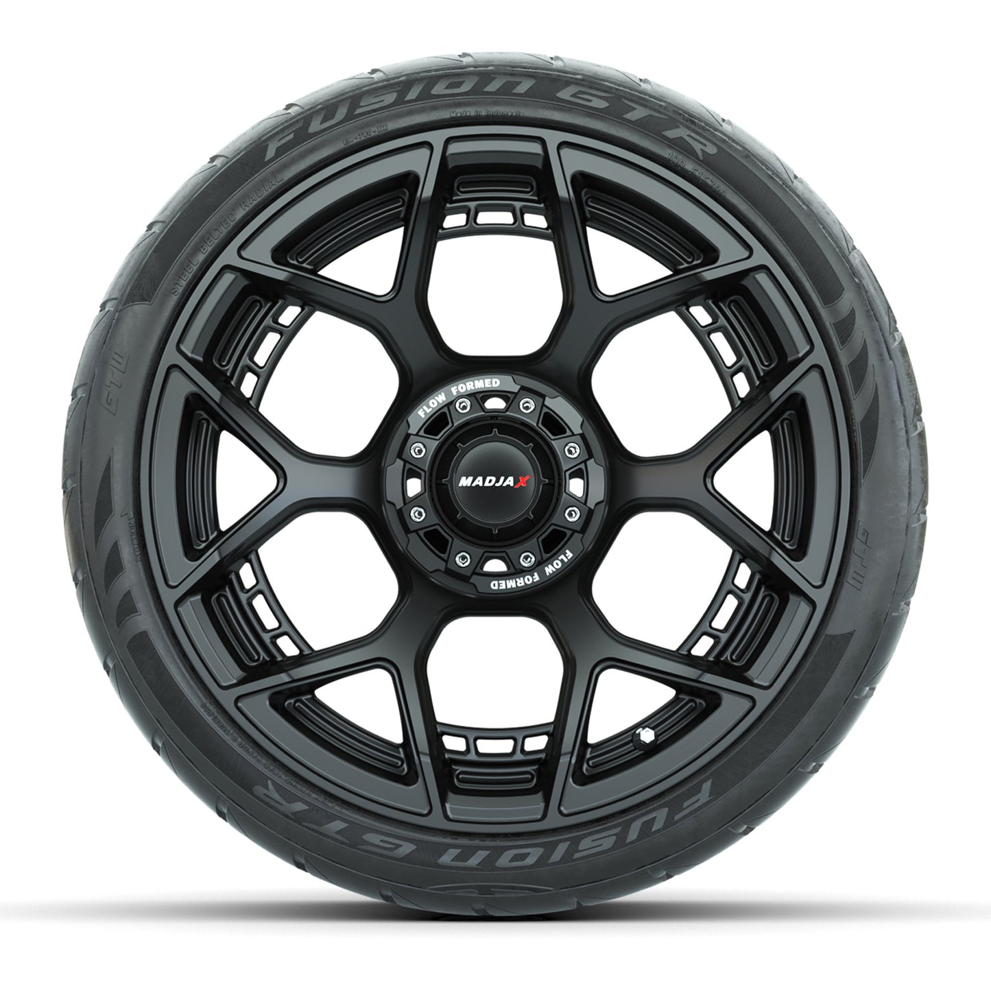 Set of (4) 15" MadJax® Flow Form Evolution Matte Black Wheels with GTW® Fusion GTR Street Tires