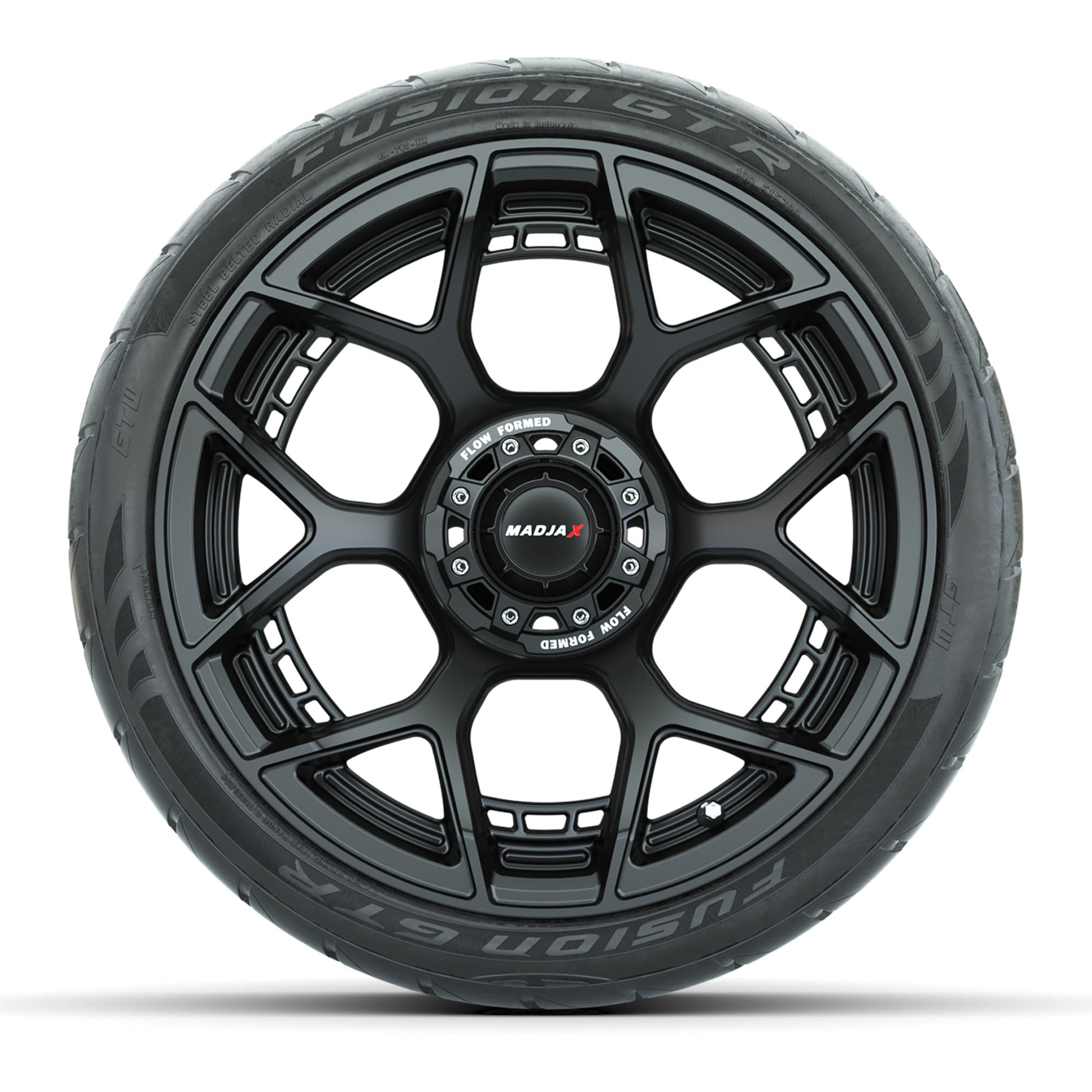 Set of (4) 15" MadJax® Flow Form Evolution Matte Black Wheels with GTW® Fusion GTR Street Tires