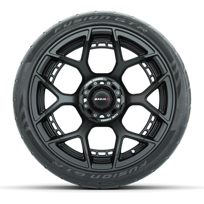 Set of (4) 15" MadJax® Flow Form Evolution Matte Black Wheels with GTW® Fusion GTR Street Tires