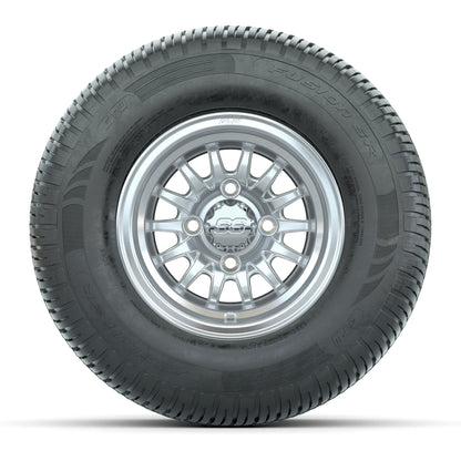 10" GTW Medusa Silver and Machined Wheels with 20" Fusion Street Tires - Set of 4