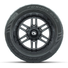 GTW® Titan Black/Machined 14 in Wheels with 255/45-R14 Fusion GTR Steel Belt Radial Street Tires – Full Set