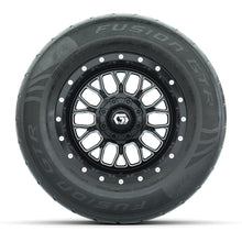GTW® Helix Black/Machined 12 in Wheels with 255/55-R12 Fusion GTR Steel Belt Radial Street Tires – Full Set