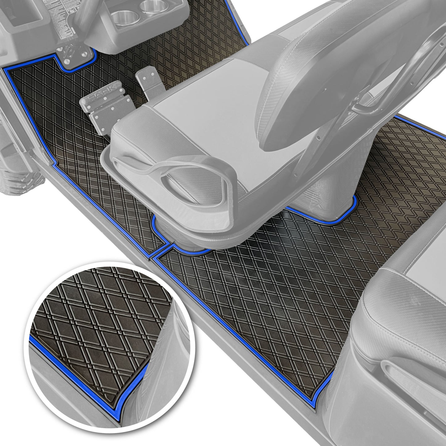 Xtreme Floor Mats for EZGO L6 - Black/Blue Set