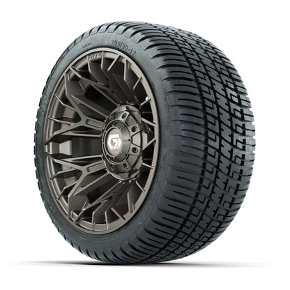 GTW® Stellar Matte Bronze 12 in Wheels with 205/30-12 Fusion Street Tires – Full Set